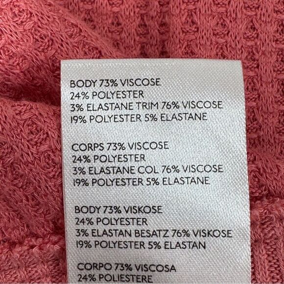 Free People Santa Clara Thermal Oversized Shirt Coral Pink Orange Medium - Picture 12 of 14